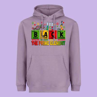Black The Prime Element Heavyweight Hoodie Designed By Zillion Design Studio