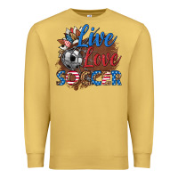 Antique Gold live love soccer Premium Sweatshirt - HRA Design Shop