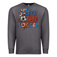 Charcoal Heather live love soccer Premium Sweatshirt - HRA Design Shop