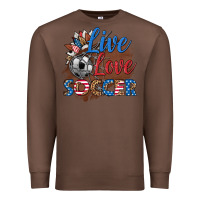 Chestnut live love soccer Premium Sweatshirt - HRA Design Shop