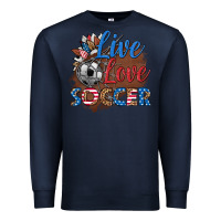 Navy live love soccer Premium Sweatshirt - HRA Design Shop