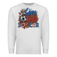 Oatmeal Heather live love soccer Premium Sweatshirt - HRA Design Shop