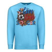 Ocean Blue live love soccer Premium Sweatshirt - HRA Design Shop