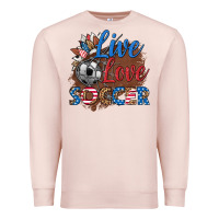 Pale Pink live love soccer Premium Sweatshirt - HRA Design Shop