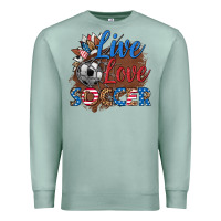 Seafoam live love soccer Premium Sweatshirt - HRA Design Shop