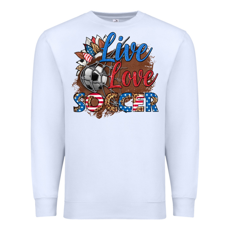 Live Love Soccer Premium Sweatshirt by HRA Design Shop | Teevron