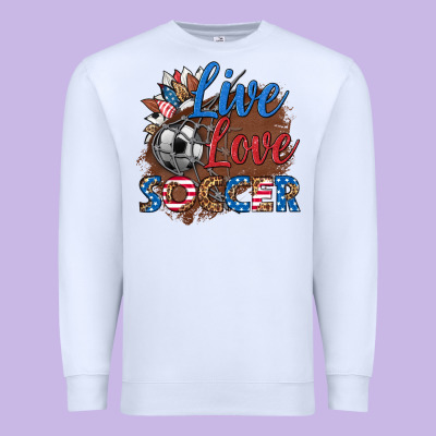 Live Love Soccer Premium Sweatshirt Designed By Hra Design Shop