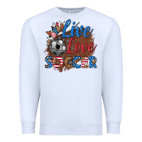 White live love soccer Premium Sweatshirt - HRA Design Shop