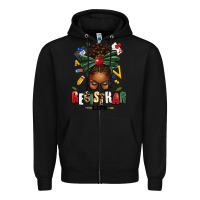Black registrar life afro messy bun Zipper Hoodie - texasbilliewilder