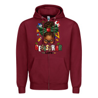 Burgundy registrar life afro messy bun Zipper Hoodie - texasbilliewilder