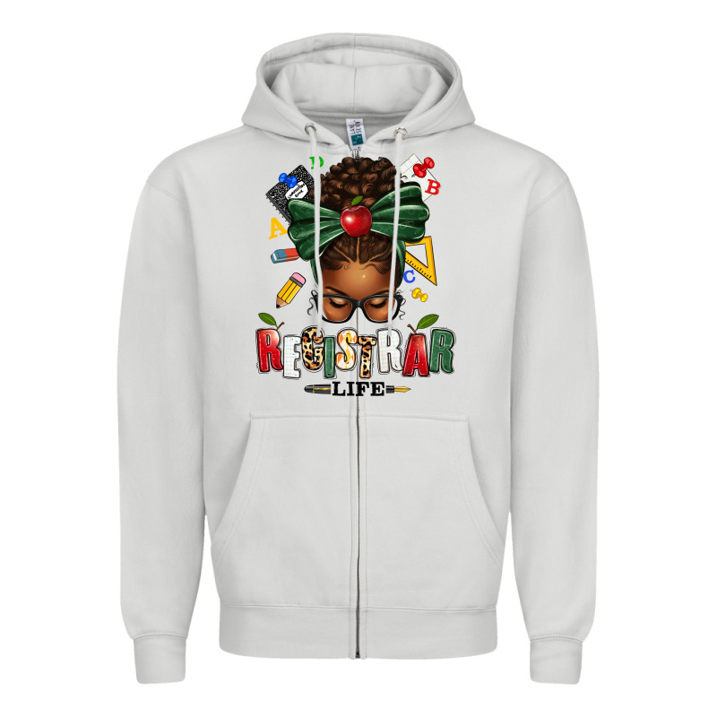 Registrar Life Afro Messy Bun Zipper Hoodie by texasbilliewilder | Teevron