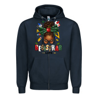 Navy registrar life afro messy bun Zipper Hoodie - texasbilliewilder