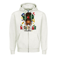 Oatmeal Heather registrar life afro messy bun Zipper Hoodie - texasbilliewilder