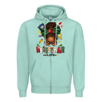 Seafoam registrar life afro messy bun Zipper Hoodie - texasbilliewilder