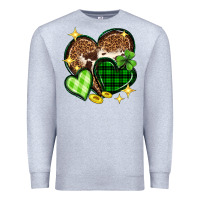 Heather Grey St. Patrick's Day hearts Premium Sweatshirt - Neo Western