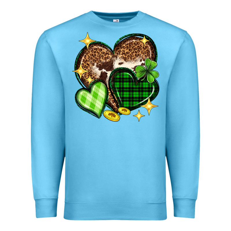 St. Patrick's Day Hearts Premium Sweatshirt by Neo Western | Teevron
