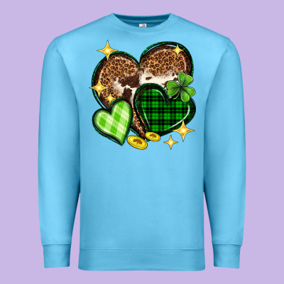 St. Patrick's Day Hearts Premium Sweatshirt Designed By Neo Western