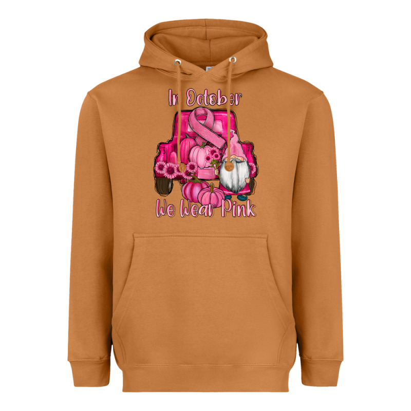 Breast Cancer Awareness Pink Truck Gnomes Heavyweight Hoodie by RanaPortraitStore | Teevron