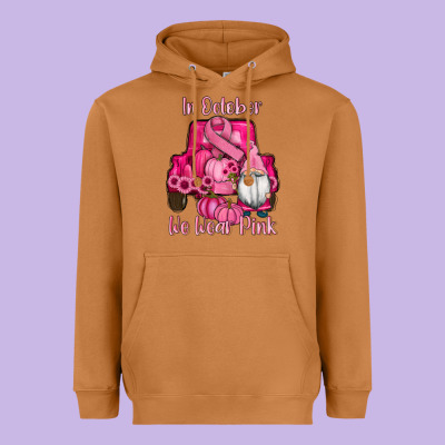 Breast Cancer Awareness Pink Truck Gnomes Heavyweight Hoodie Designed By Ranaportraitstore