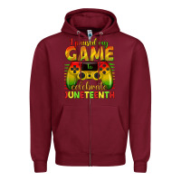 Burgundy I paused my game celebrate Juneteenth Zipper Hoodie - texasbilliewilder