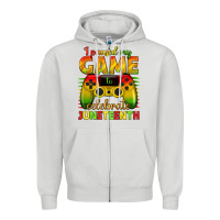 Dove Grey I paused my game celebrate Juneteenth Zipper Hoodie - texasbilliewilder