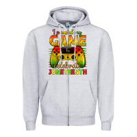 Heather Grey I paused my game celebrate Juneteenth Zipper Hoodie - texasbilliewilder