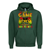 Sports Green I paused my game celebrate Juneteenth Zipper Hoodie - texasbilliewilder