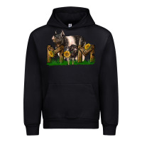 Black Western Mom With Hampshire Pig And Baby Pig Urban Hoodie - LillyAllenDesigns
