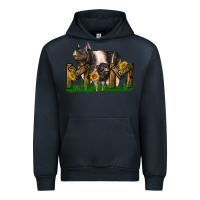Navy Western Mom With Hampshire Pig And Baby Pig Urban Hoodie - LillyAllenDesigns