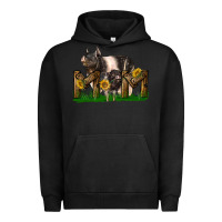Pigment Black Western Mom With Hampshire Pig And Baby Pig Urban Hoodie - LillyAllenDesigns