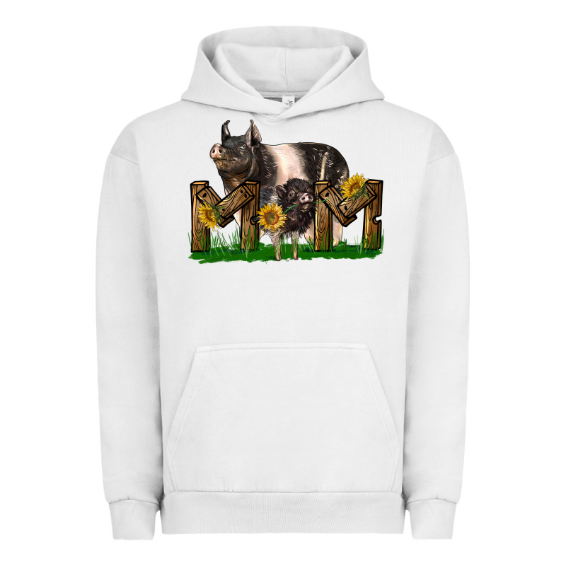 Western Mom With Hampshire Pig And Baby Pig Urban Hoodie by LillyAllenDesigns | Teevron
