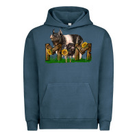 Pigment Midnight Navy Western Mom With Hampshire Pig And Baby Pig Urban Hoodie - LillyAllenDesigns