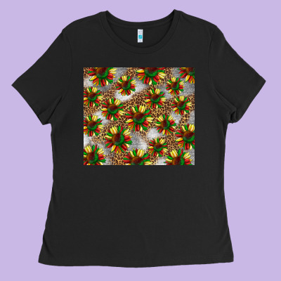 Juneteenth Sunflowers Ladies Tee Designed By Barkaloodesign