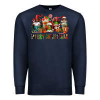 Navy merry christmas coffee afro gnomies Premium Sweatshirt - FaDigitalArtStudio