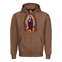 Chestnut Our Lady Of Guadalupe Zipper Hoodie - RanaPortraitStore