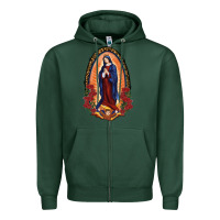 Sports Green Our Lady Of Guadalupe Zipper Hoodie - RanaPortraitStore