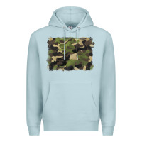 Blue Mist camouflage background Premium Hoodie - BarkalooDesign