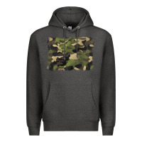 Charcoal Heather camouflage background Premium Hoodie - BarkalooDesign