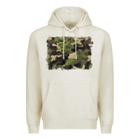 Oatmeal Heather camouflage background Premium Hoodie - BarkalooDesign