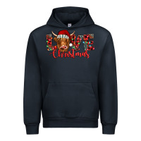 Navy love christmas highland cow and turquoise gemstone Urban Hoodie - Jasminsmagicworld
