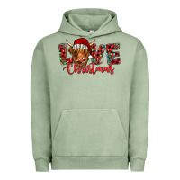 Pigment Oil Green love christmas highland cow and turquoise gemstone Urban Hoodie - Jasminsmagicworld