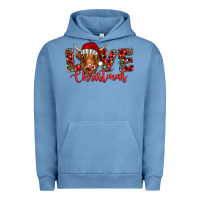Pigment Pebble Blue love christmas highland cow and turquoise gemstone Urban Hoodie - Jasminsmagicworld