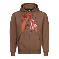 Chestnut Bright Red Afro Girl Sneakers and Heels Zipper Hoodie - texasbilliewilder
