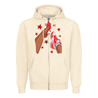 Sandshell Bright Red Afro Girl Sneakers and Heels Zipper Hoodie - texasbilliewilder