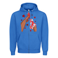 True Royal Bright Red Afro Girl Sneakers and Heels Zipper Hoodie - texasbilliewilder
