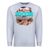 Heather Grey eat sleep soccer repeat Premium Sweatshirt - HRA Design Shop