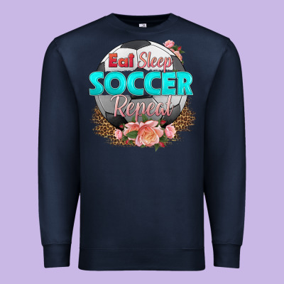 Eat Sleep Soccer Repeat Premium Sweatshirt Designed By Hra Design Shop