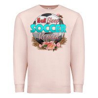 Pale Pink eat sleep soccer repeat Premium Sweatshirt - HRA Design Shop