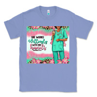 Colony Blue she works willingly with her hands afro nurse Classic Tee - RanaPortraitStore
