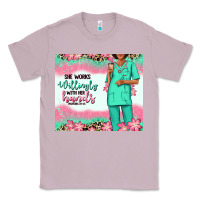 Lilac she works willingly with her hands afro nurse Classic Tee - RanaPortraitStore